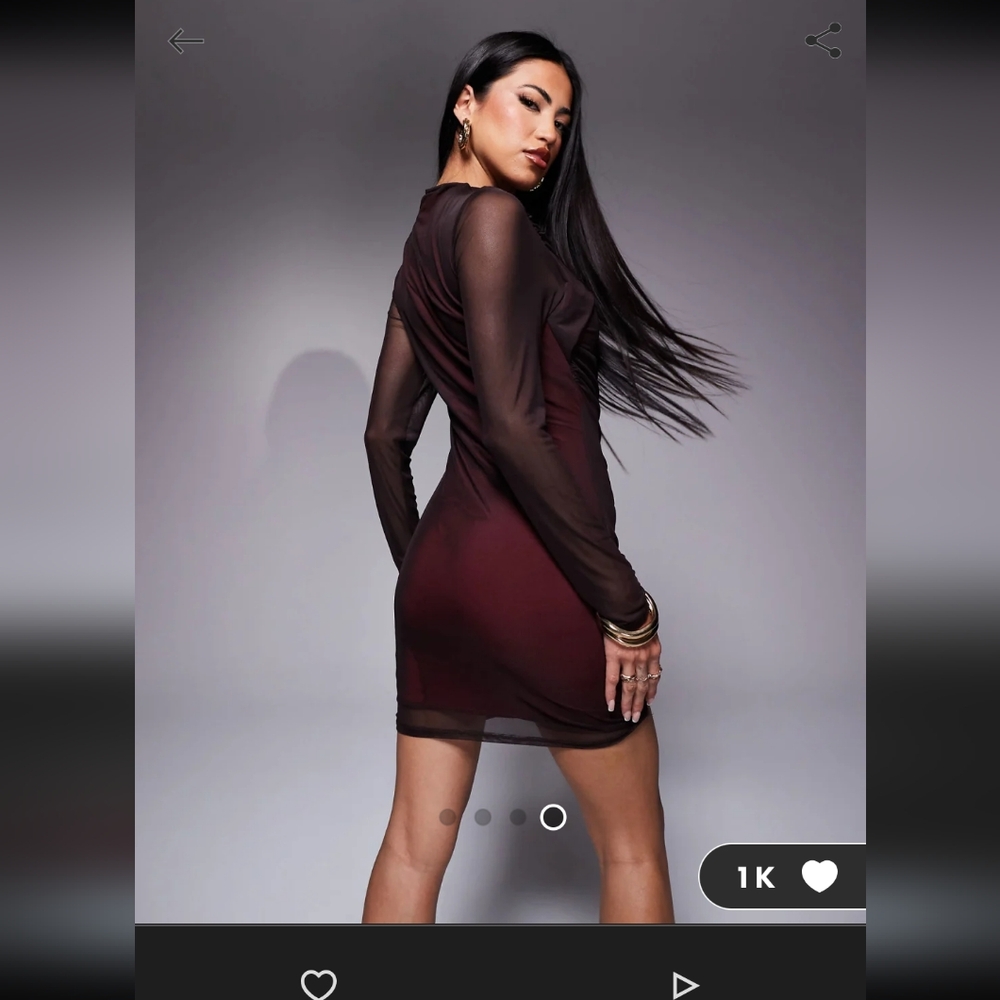 ASOS Red Ruched One Shoulder Bodycon Mini Dress - Picture 4 of 11